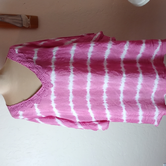 Catherines Tie Dye Poncho Style Plus Size Blouse - Picture 1 of 7